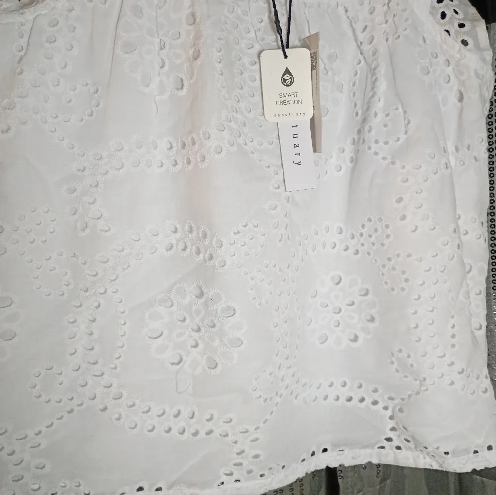 Women's Sanctuary Soft Ruffle Cami White Shirt - Picture 2 of 9